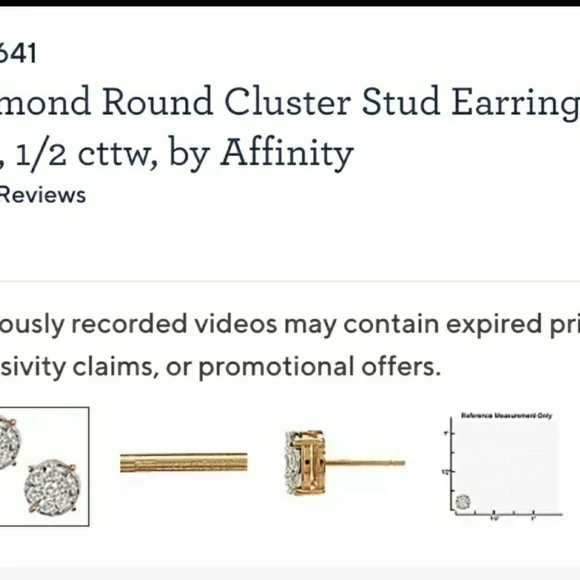 QVC Affinity 1/2 Ctw Diamond Stud Earrings -14k YG - Picture 4 of 11
